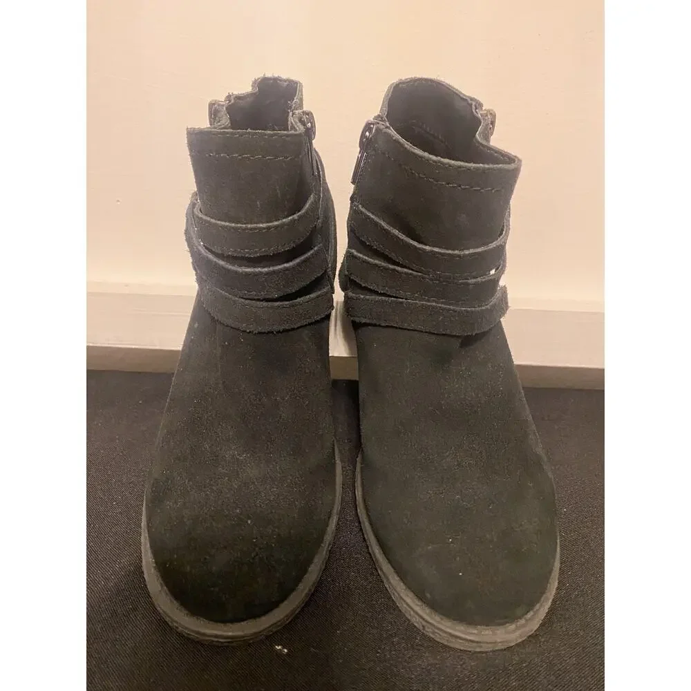 Crown Vintage Tanger Suede Leather Ankle Boot Bootie Shoes Buckle Size 7 M